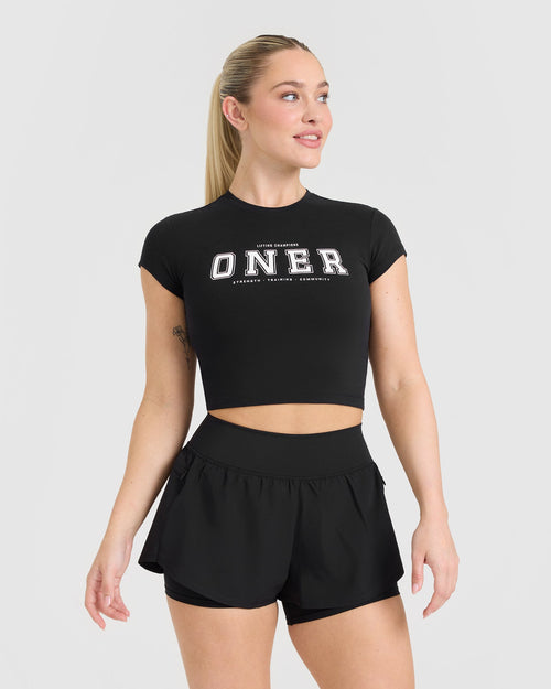 Oner Modal Cotton Baby T-Shirt with Printed Logo | Black