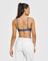 Silhouette Crossover Bralette | Granite Blue