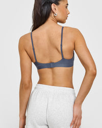 Silhouette Crossover Bralette | Granite Blue