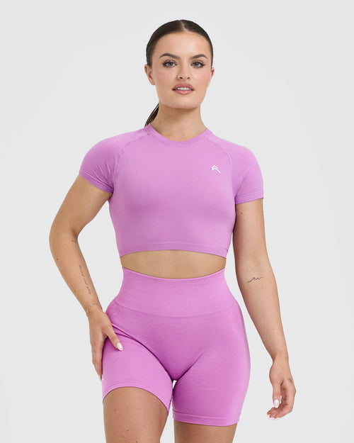 Oner Modal Go To Seamless Fitted Crop Top | Orchid Purple
