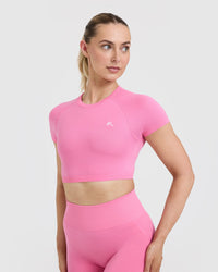 Go To Seamless Fitted Crop Top | Peony Pink