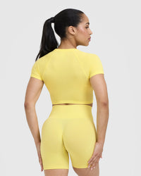 Go To Seamless Fitted Crop Top | Lemon Yellow