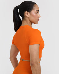 Go To Seamless Fitted Crop Top | Flame Orange