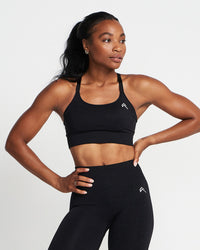 Classic Seamless Sports Bra | Black Marl