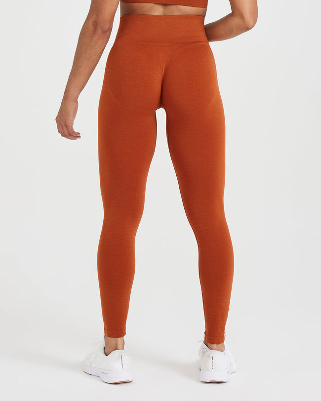 Surge Curved Waist Seamless Leggings in Rust