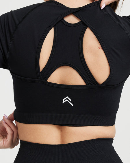 Long Sleeve Crop Top and Sports Bra  Long sleeve crop top, Sports bra,  Crop tops