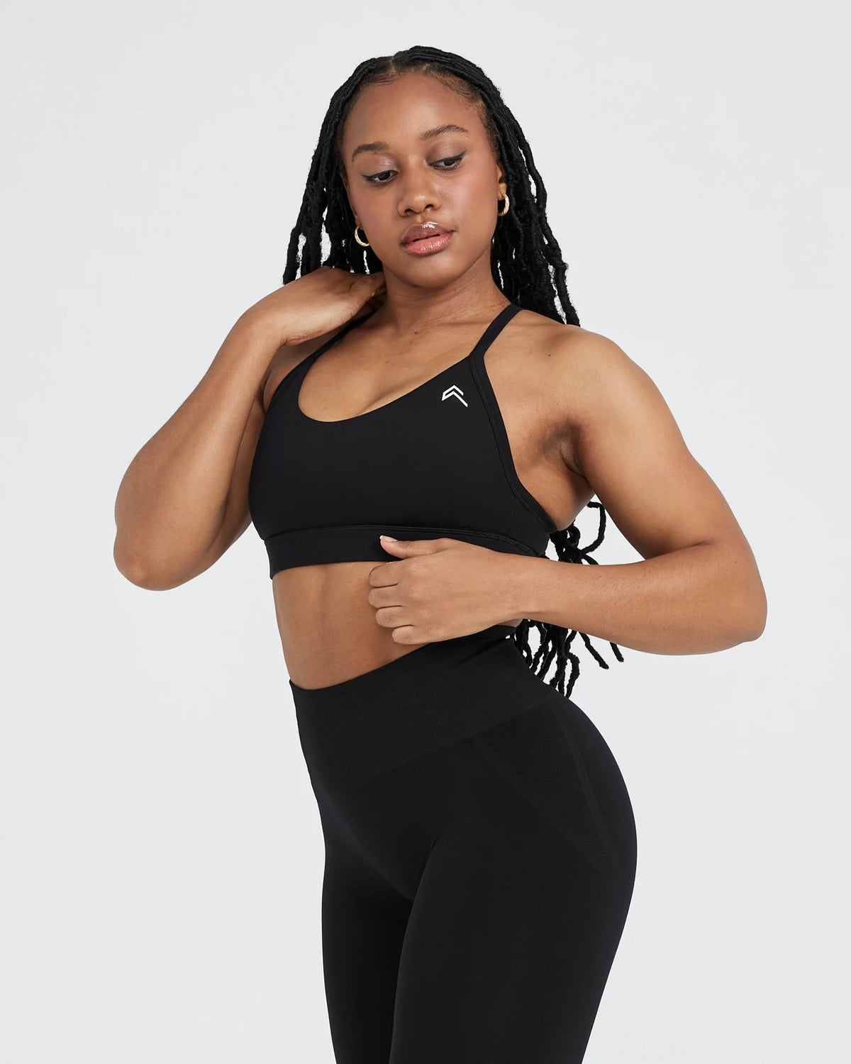 Gymshark Sports Bra Womens L Seamless Black Training Workout Gym Stretch